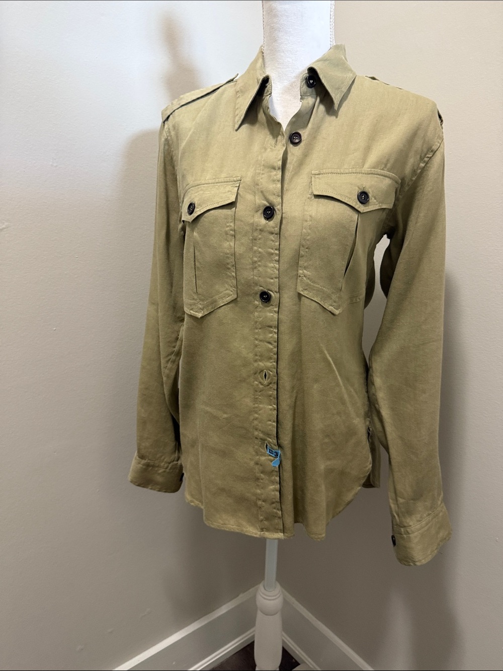 Isabel Marant Olive Green Utility Button-Front Jacket